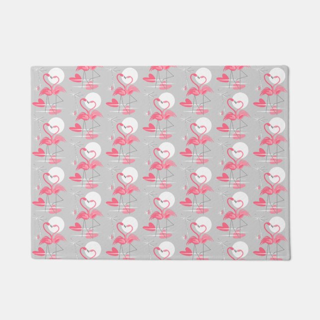 Flamingo Liebe Tiled Doormat Fußmatte (Vorderseite)