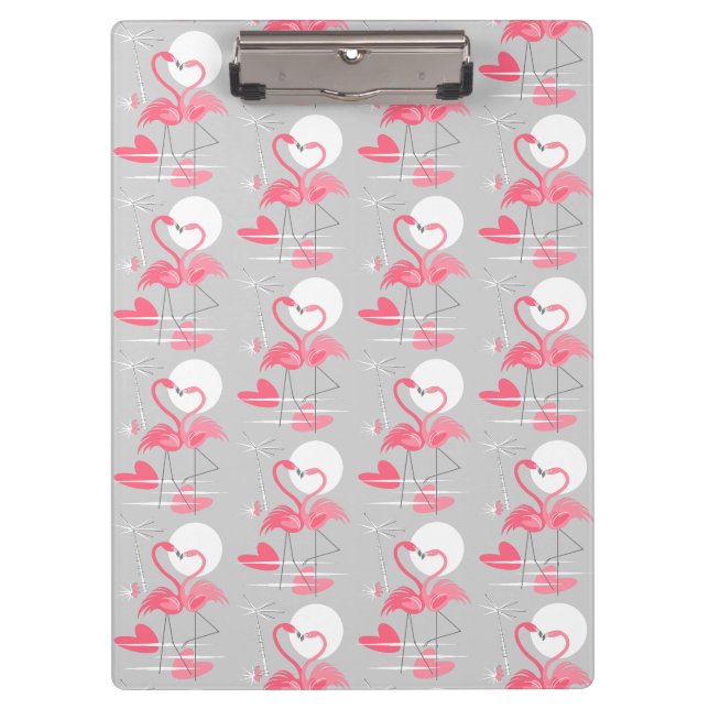 Flamingo Liebe Tiled Zwischenablage Klemmbrett (Vorderseite)