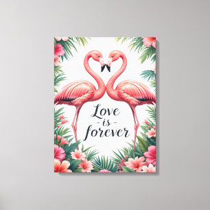 Flamingo Liebe Tropische Dekoration Leinwanddruck