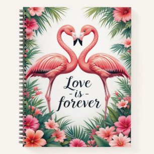 Flamingo Liebe Tropische Kunst Notizbuch