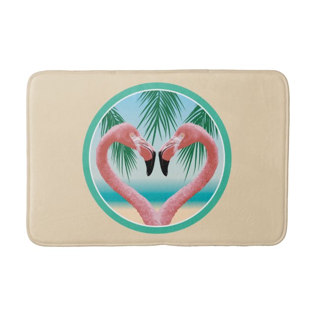 Flamingo-Liebe (Tropisches Valentin) Badematte (Vorderseite)