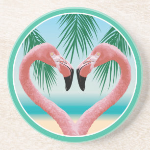 Flamingo-Liebe (Tropisches Valentin) Getränkeuntersetzer