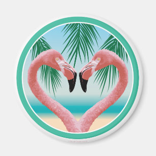 Flamingo-Liebe (Tropisches Valentin) Magnet