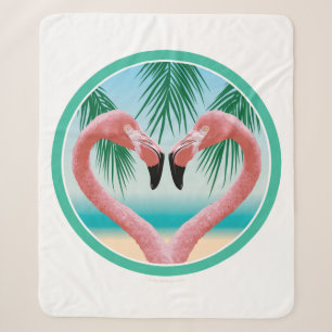 Flamingo-Liebe (Tropisches Valentin) Sherpadecke