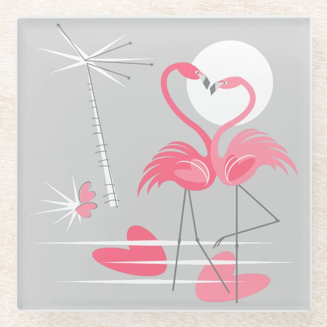 Flamingo Liebe Untersetzer (Vorderseite)