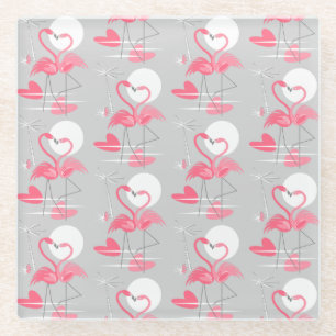 Flamingo-Liebe Untersetzer-Glas Glasuntersetzer
