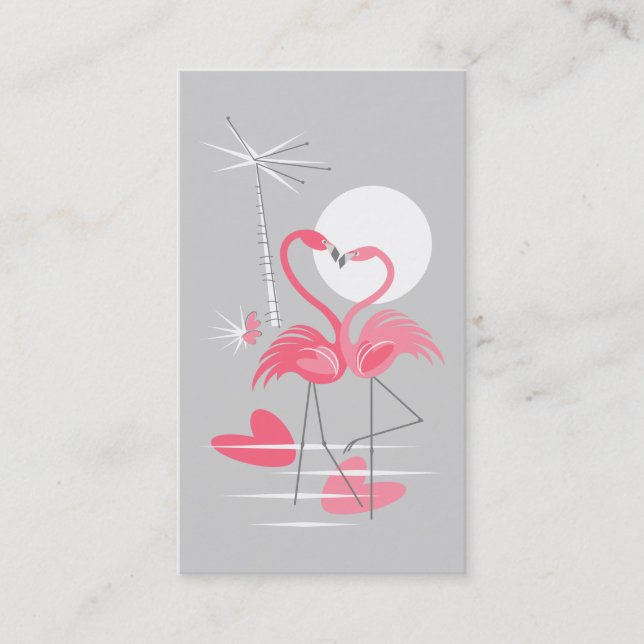 Flamingo Liebe Visitenkarte vertikal (Vorderseite)