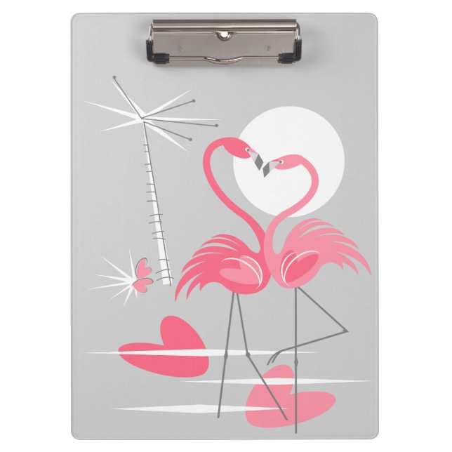 Flamingo-Liebe-Zwischenablage Klemmbrett (Vorderseite)
