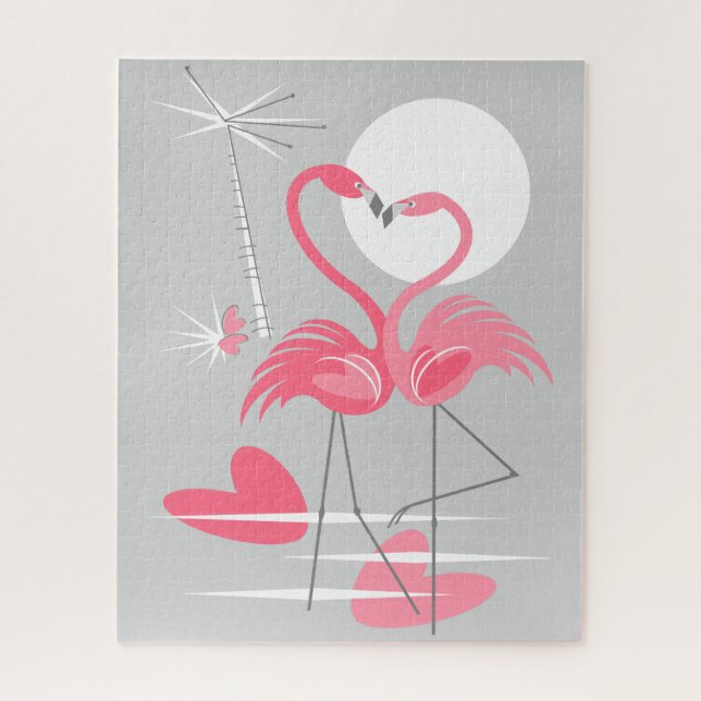 Flamingo-Liebepuzzlespiel (Vertikal)