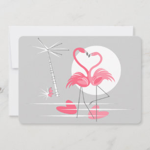 Flamingo-Liebes-Einladung horizontal Einladung