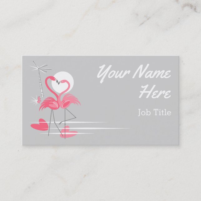 Flamingo-Liebeseitengeschäftskarte Visitenkarte (Vorderseite)