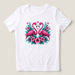 Flamingo-Liebesherz – Tropische Blumenromanze Tri-Blend Shirt