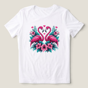 Flamingo-Liebesherz – Tropische Blumenromanze Tri-Blend Shirt