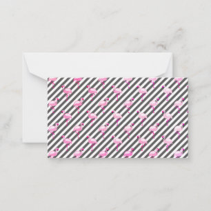 Flamingo-Liebhaber Rosa Vogel Diagonale Streifen Mitteilungskarte