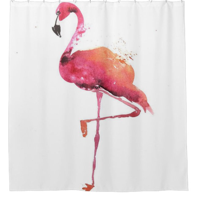 Flamingo-Liebhaber von Watercolor| Flamingo Liebha Duschvorhang (Vorderseite)