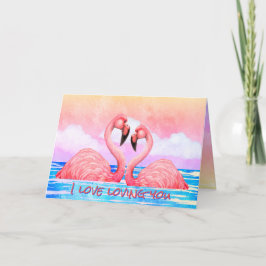 Flamingo liebt Valentinstag Karte