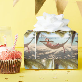 Flamingo liegt in einer Hamlatz Geschenkpapier