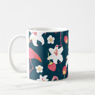 Flamingo Lilies: Tropisches Vintages Design. Kaffeetasse
