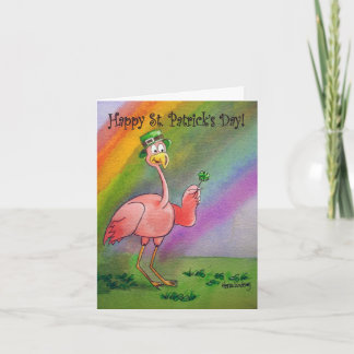 Flamingo Line Happy St. Patrick's Day Lucky Irish Karte