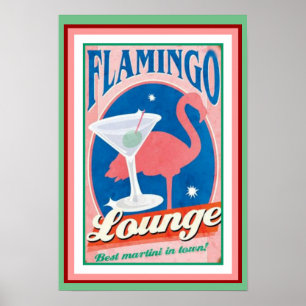 Flamingo Lounge Poster 13 x 19