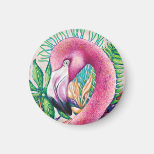 Flamingo Lustig Süß Kühl Einzigartig Feine Kunst M Magnet