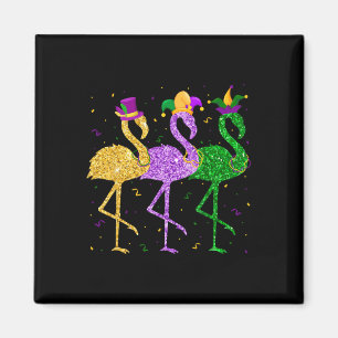 Flamingo Mardi Gras Funny Mask Beads Karneval Teil Magnet