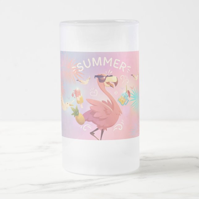 Flamingo Mattglas Bierglas (Mittel)