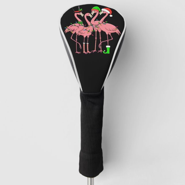 Flamingo Merry Christmas Funny Flamingo Lover Gesc Golf Headcover (Vorderseite)