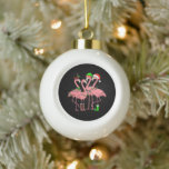 Flamingo Merry Christmas Funny Flamingo Lover Gesc Keramik Kugel-Ornament<br><div class="desc">Flamingo Merry Christmas Funny Flamingo Lover Geschenk</div>
