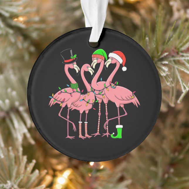 Flamingo Merry Christmas Funny Flamingo Lover Gesc Ornament (Baum)