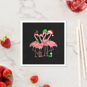 Flamingo Merry Christmas Funny Flamingo Lover Gesc Serviette
