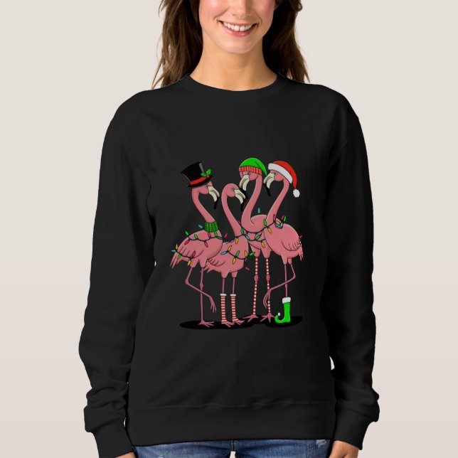 Flamingo Merry Christmas Funny Flamingo Lover Gesc Sweatshirt (Vorderseite)