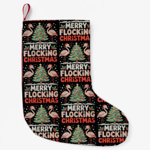 Flamingo Merry Flocking Weihnachten Funny Xmas Kleiner Weihnachtsstrumpf