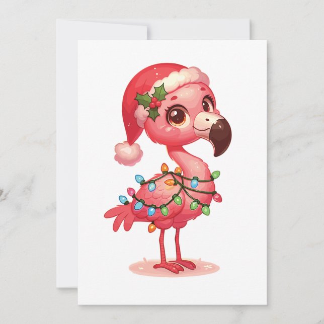 Flamingo Merry Weihnachten Winter Animals Flamingo (Vorderseite)