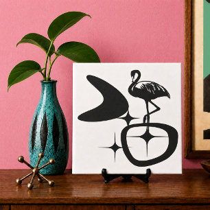 Flamingo MidCentury Moderne Atomic Retro Formen Fliese