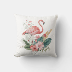 Flamingo mit Blumen Kissen