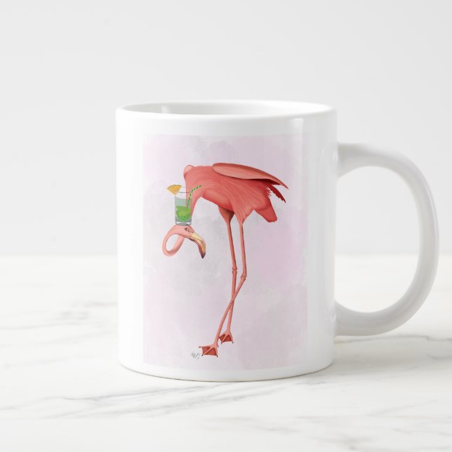 Flamingo mit Cocktail Jumbo-Tasse (Rechts)