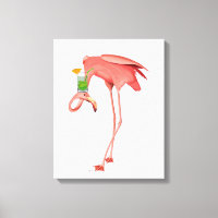 Flamingo mit Cocktail