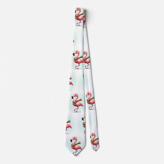 Flamingo mit einem Scarf Krawatte (Vorderseite)