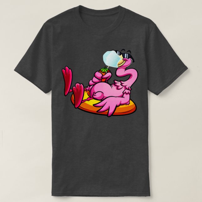 Flamingo mit Face Mask Bird Relaxing Quarantine T-Shirt (Design vorne)