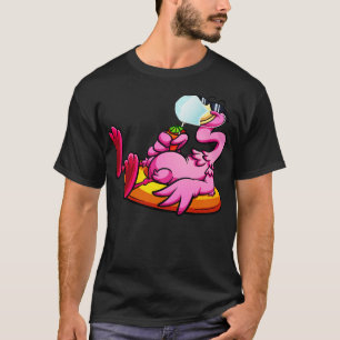 Flamingo mit Face Mask Bird Relaxing Quarantine T-Shirt