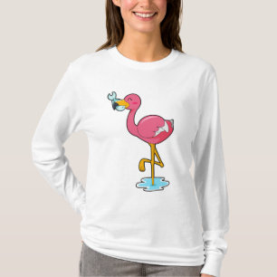 Flamingo mit Fisch T-Shirt
