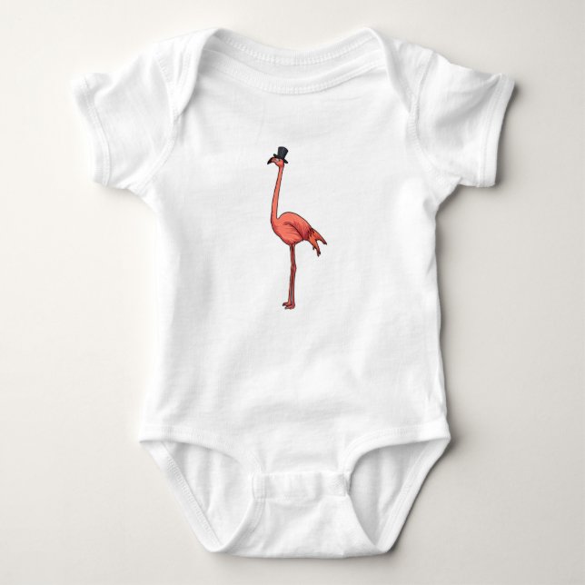 Flamingo mit Hat Baby Strampler (Vorderseite)