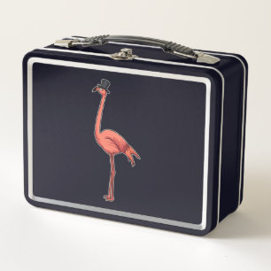 Flamingo mit Hat Metall Brotdose