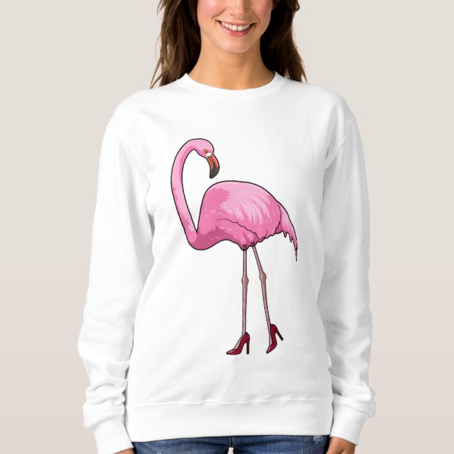 Flamingo mit hohen Absätzen Sweatshirt (Vorderseite)