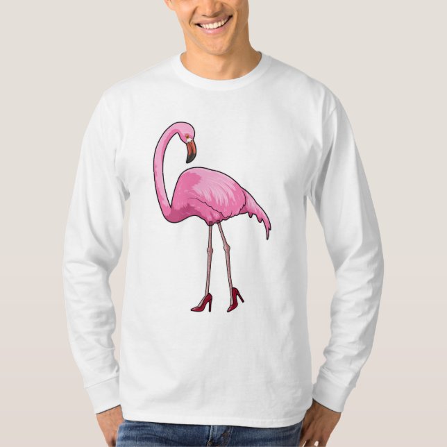Flamingo mit hohen Absätzen T-Shirt (Vorderseite)