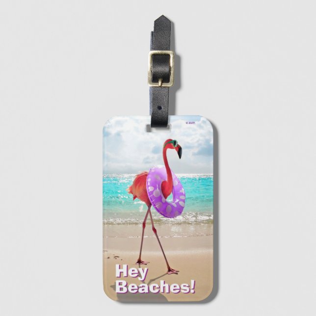 Flamingo mit innerer Tube Gepäckanhänger (Vorderseite Vertikal)