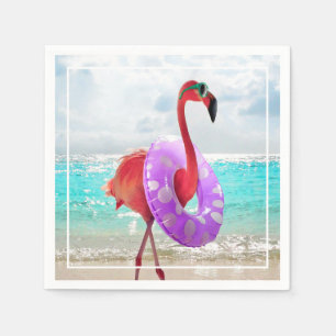 Flamingo mit innerer Tube Serviette