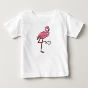 Flamingo mit Kaffee-Cup Baby T-shirt