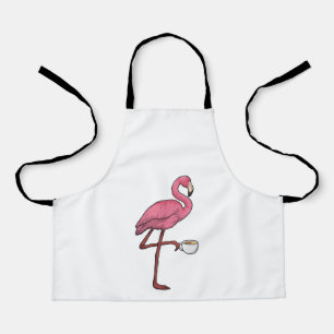 Flamingo mit Kaffee-Cup Schürze